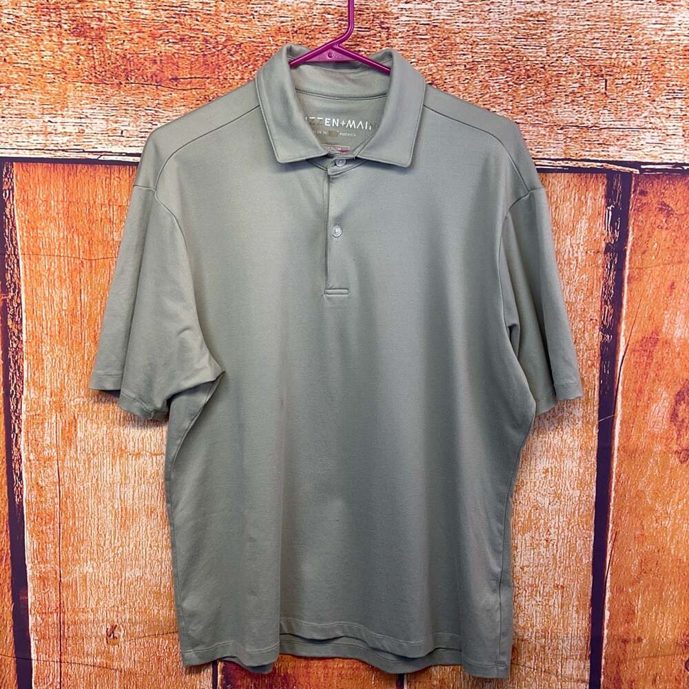 Mizzen + Main Men's Performance Polo Shirt Gray Medium